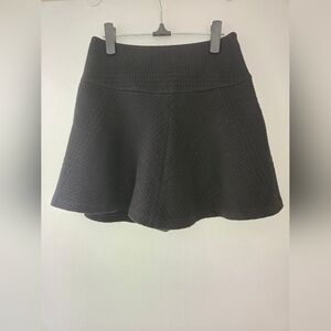 Theory Black Textured Skater Skirt